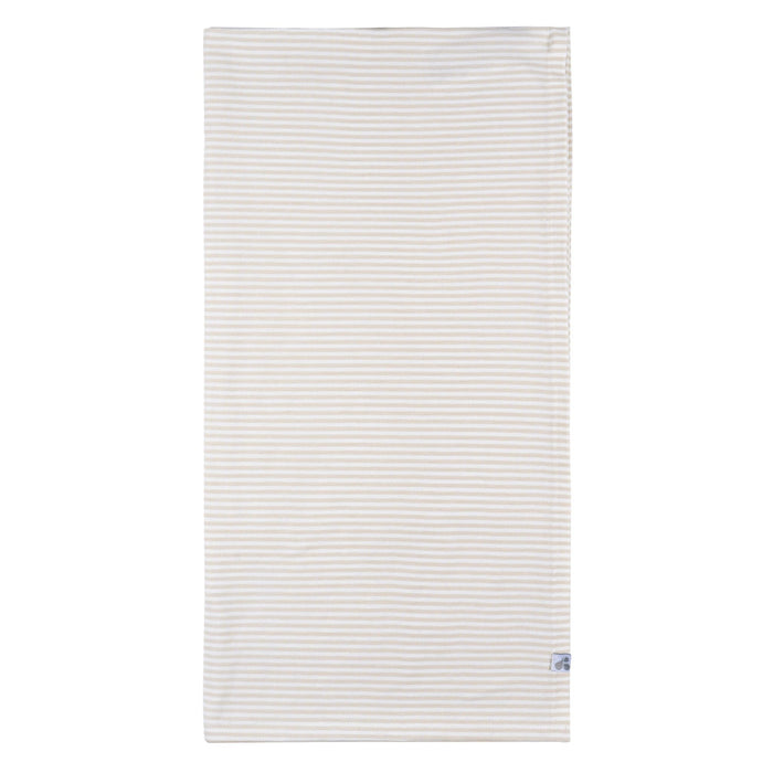 2-Piece Baby Neutral Tan Stripe Swaddle Blanket & Hat Set Gerber®