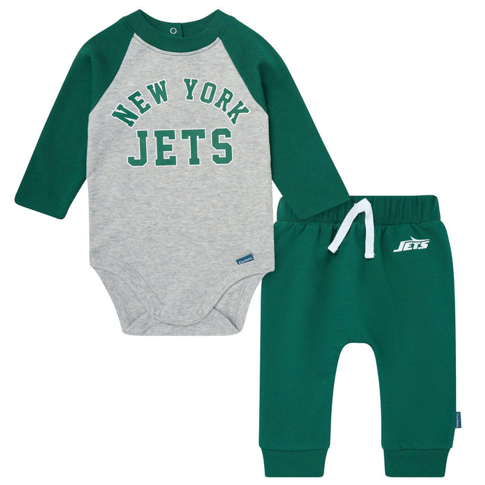 2-Piece Baby Neutral New York Jets Bodysuit and Jogger Set NFL NFL
