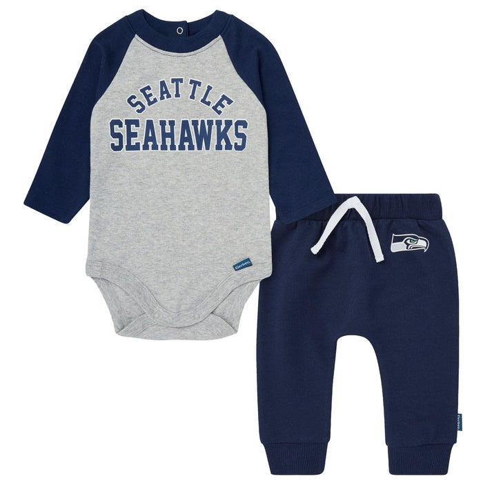 2-Piece Baby Neutral Seattle Seahawks Bodysuit and Jogger Set NFL NFL