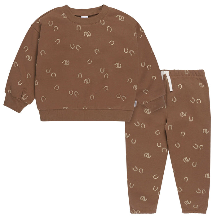 2-Piece Baby & Toddler Boys Brown Horseshoe Fleece Outfit Set outfits Gerber®