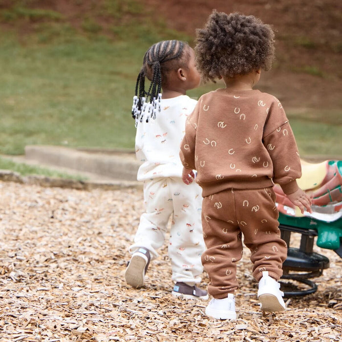 2-Piece Baby & Toddler Boys Brown Horseshoe Sweatshirt & Pant Set outfits Gerber®