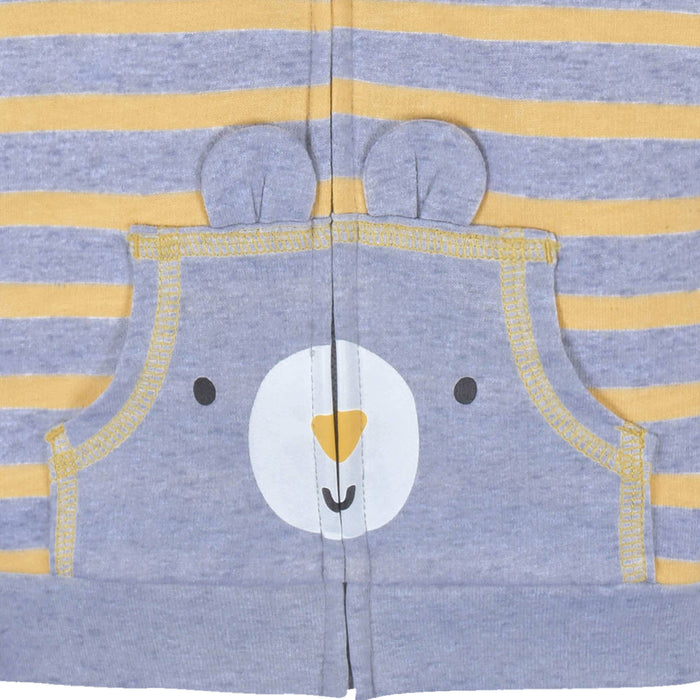 2-Piece Baby & Toddler Boys Striped Bear Terry Zip Hoodie & Joggers Set
