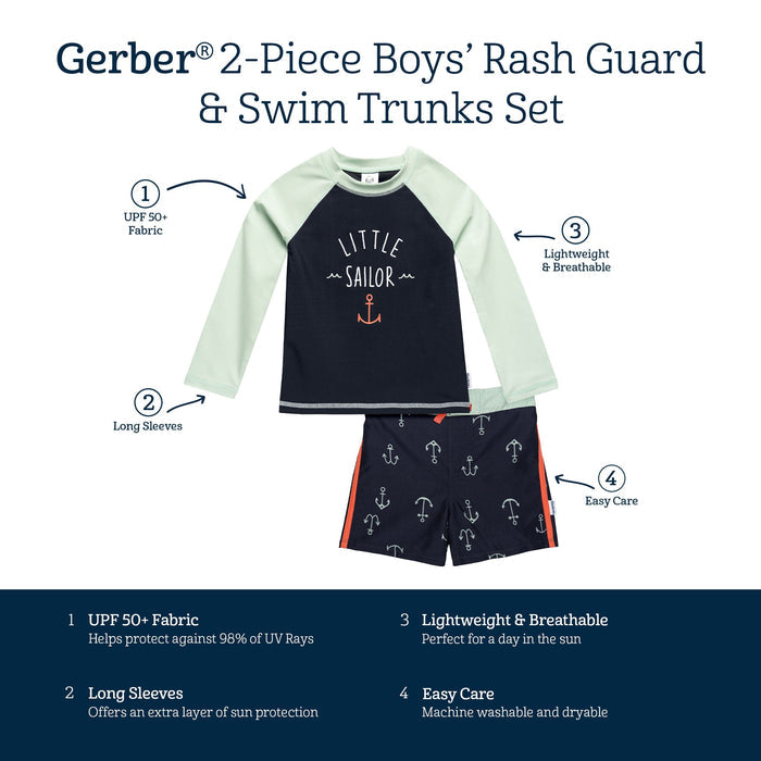 2-Piece Baby & Toddler Boys Anchors Rashguard Set