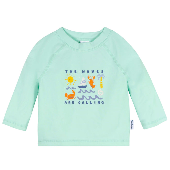 2-Piece Baby & Toddler Boys Green Stamps Rashguard & Trunks Set Swimwear Gerber®