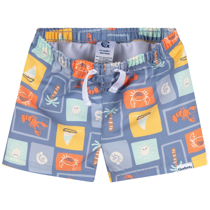 2-Piece Baby & Toddler Boys Green Stamps Rashguard & Trunks Set Swimwear Gerber®
