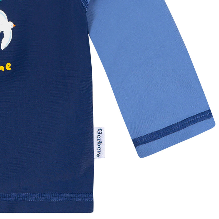 2-Piece Baby & Toddler Boys Blue Birds Rashguard & Trunks Set Swimwear Gerber®
