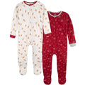 2-Piece Baby & Toddler Neutral Gingerbread People Snug Fitting Footed Pajamas Sleepwear Gerber®