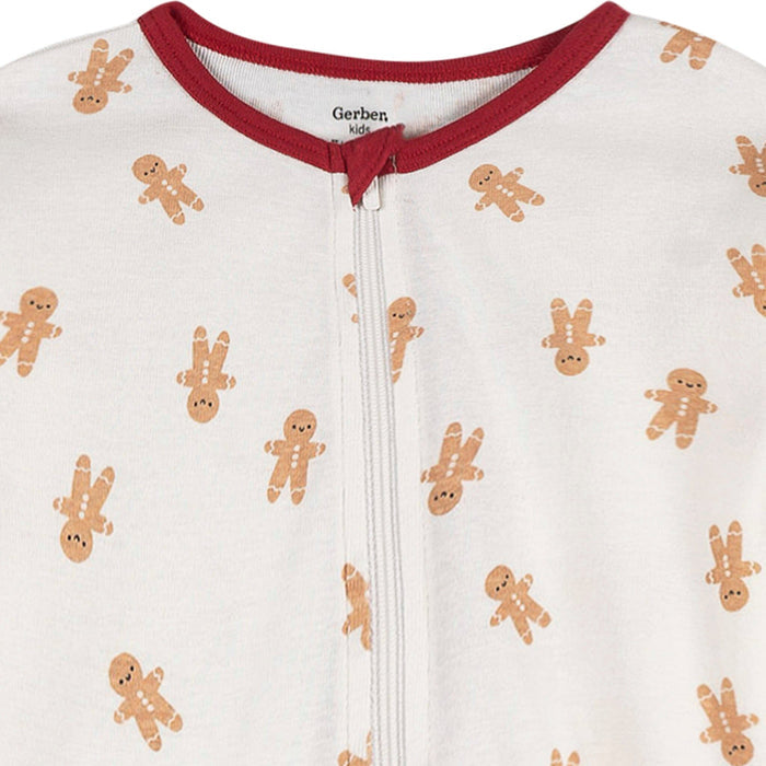 2-Piece Baby & Toddler Neutral Gingerbread People Snug Fitting Footed Pajamas Sleepwear Gerber®
