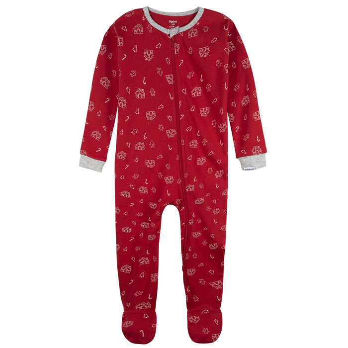 2-Piece Baby & Toddler Neutral Gingerbread People Snug Fitting Footed Pajamas Sleepwear Gerber®
