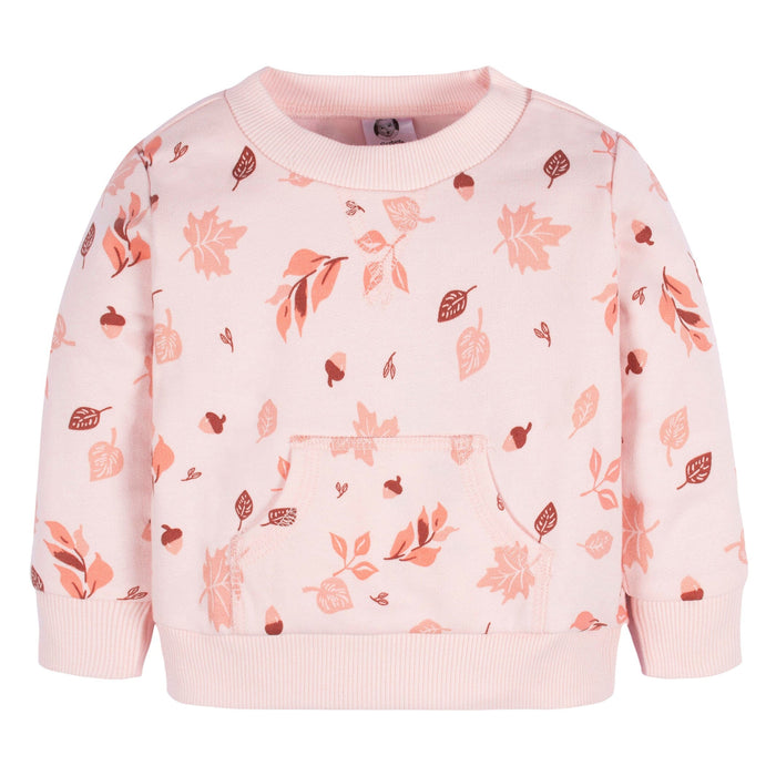 2-Piece Baby & Toddler Girls Orange Foliage Sweatshirt & Active Pant Set