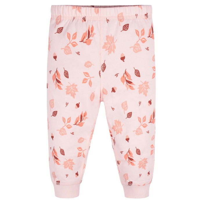 2-Piece Baby & Toddler Girls Orange Foliage Sweatshirt & Active Pant Set