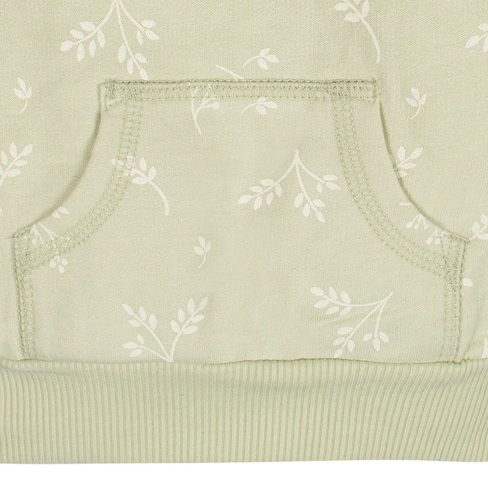 2-Piece Baby & Toddler Girls Green Leaves Sweatshirt & Active Pant Set