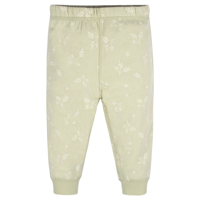 2-Piece Baby & Toddler Girls Green Leaves Sweatshirt & Active Pant Set