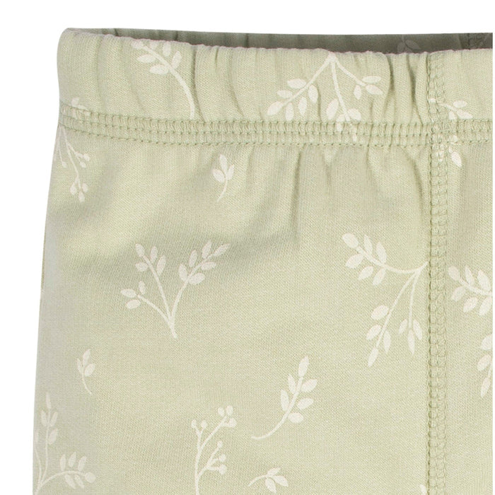 2-Piece Baby & Toddler Girls Green Leaves Sweatshirt & Active Pant Set