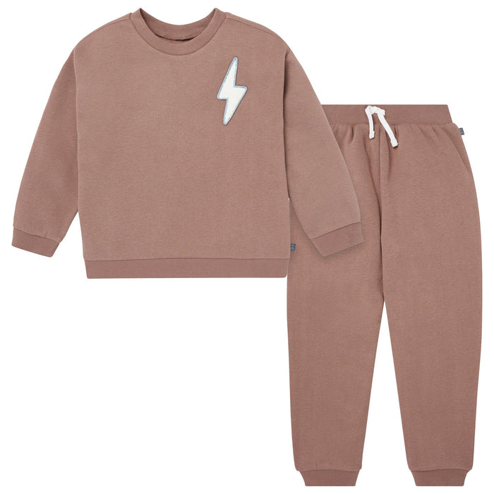 2-Piece Baby Boys Lightning Brown Sweatshirt and Jogger Set Outfits & Sets Gerber®
