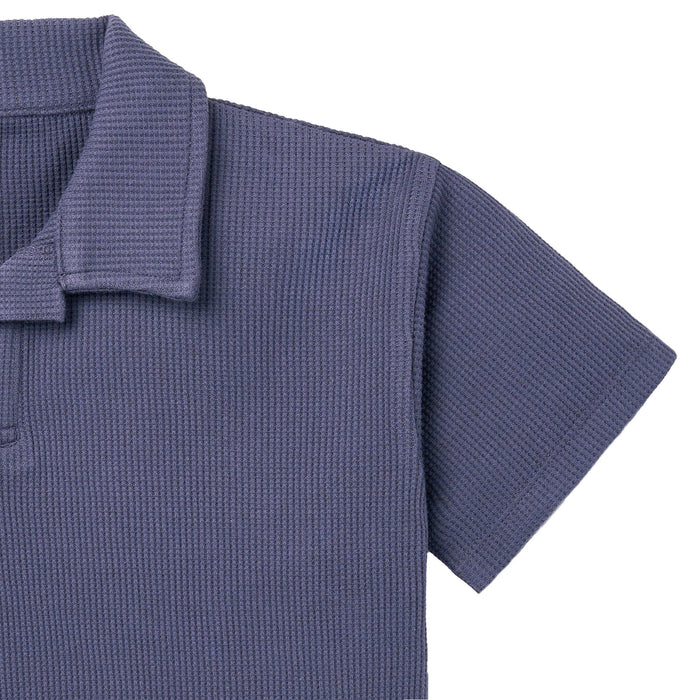 2-Piece Boys Odyssey Gray Johnny Collar Shirt and Shorts outfits Modern Moments™ by Gerber®