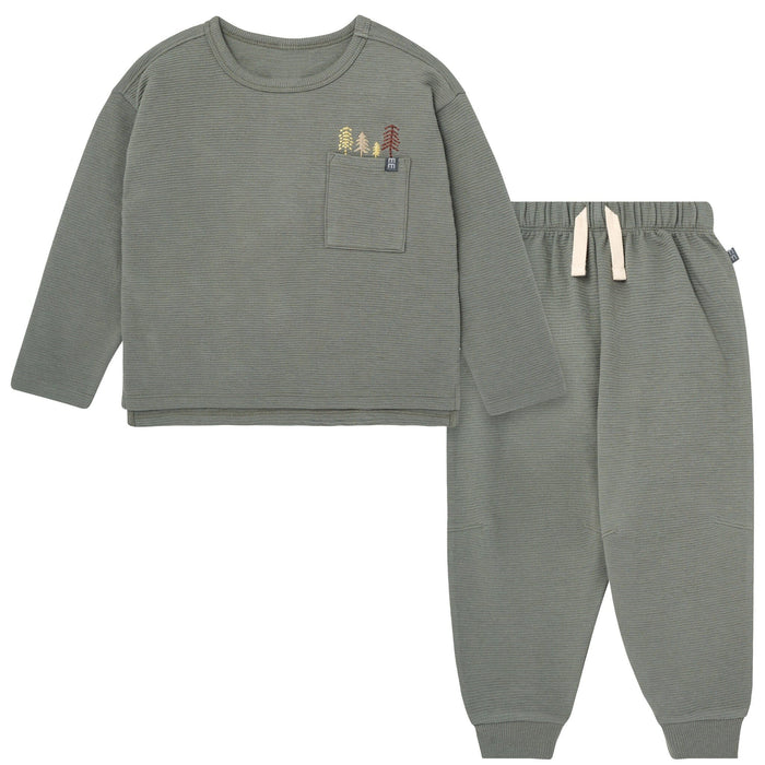 2-Piece Baby Boys Olive Green Long Sleeve T-Shirt and Jogger Set Outfits & Sets Gerber®
