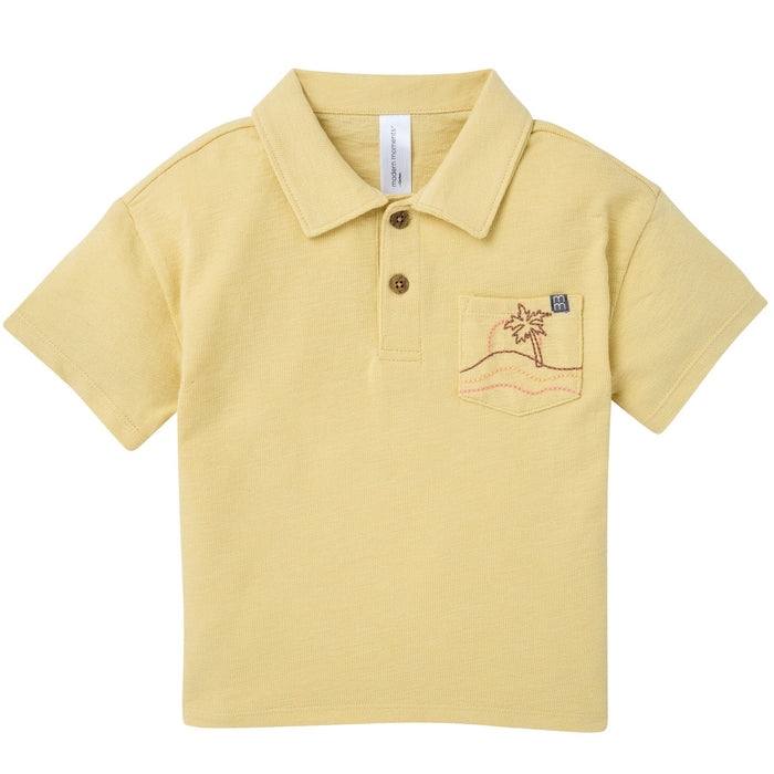 2-Piece Boys Reed Yellow Polo Shirt and Shorts outfits Modern Moments™ by Gerber®