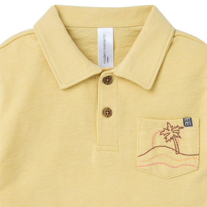 2-Piece Boys Reed Yellow Polo Shirt and Shorts outfits Modern Moments™ by Gerber®