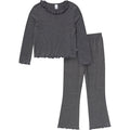 2-Piece Toddler Girls Dark Gray Ruffle Collar Top and Flare Pant Set Outfits & Sets Gerber®