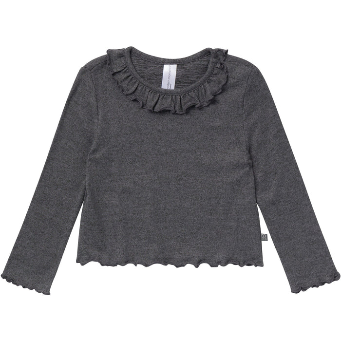 2-Piece Infant & Kids Girls Dark Gray Ruffle Collar Top and Flare Pant Set Outfits & Sets Gerber®