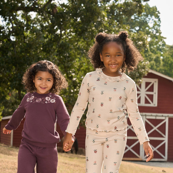 2-Piece Baby Girls Purple Sweatshirt and Jogger Set Outfits & Sets Gerber®