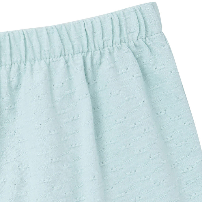 2-Piece Girls Misty Blue Happy Shoes Eyelet Top and Shorts outfits modern moments™ by Gerber®