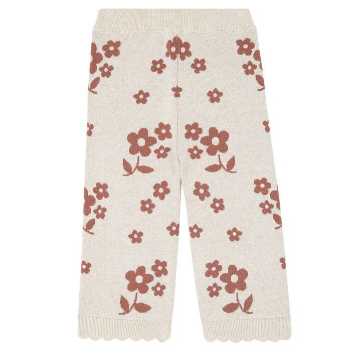 2-Piece Baby Girls Nutmeg Flowers Jacquard Seater Knit Top and Pant Set Outfits & Sets Gerber®