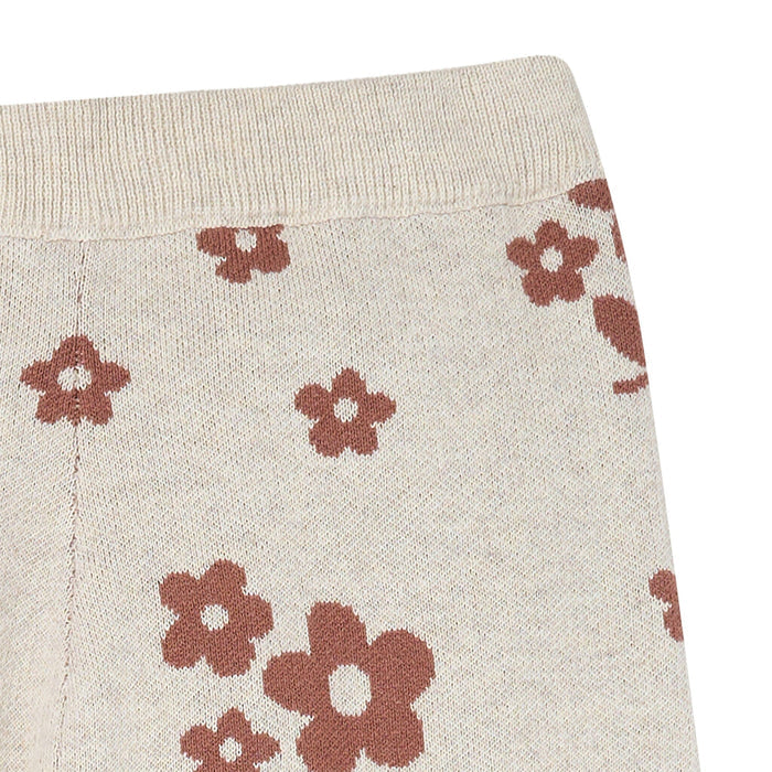 2-Piece Baby Girls Nutmeg Flowers Jacquard Seater Knit Top and Pant Set Outfits & Sets Gerber®