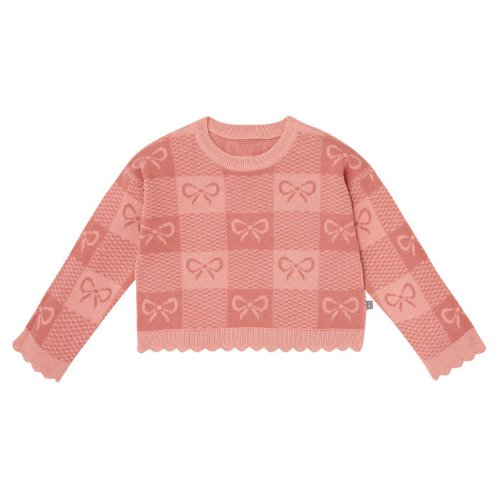 2-Piece Baby Girls Pink Ribbons Jacquard Seater Knit Top and Pant Set Outfits & Sets Gerber®