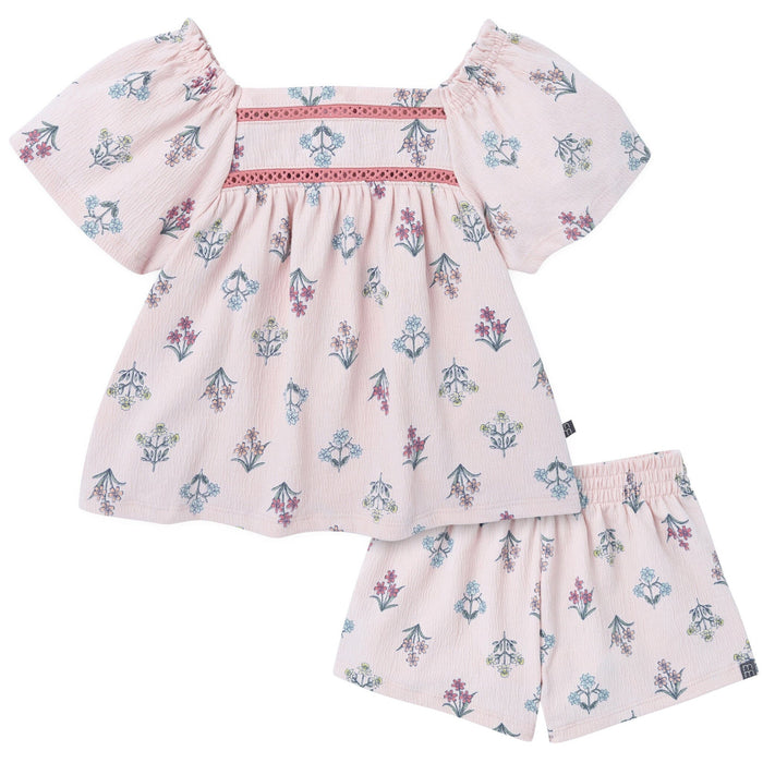 2-Piece Baby Girls Mauve Chalk Multi Top and Short Outfits & Sets Modern Moments™ by Gerber®