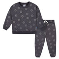 2-Multi Pc Sets Infant and Toddler Boys Charcoal Smiley Sweatshirt & Pant