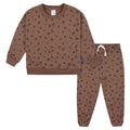 2-Multi Pc Sets Infant and Toddler Girls Brown Leopard Sweatshirt & Pant