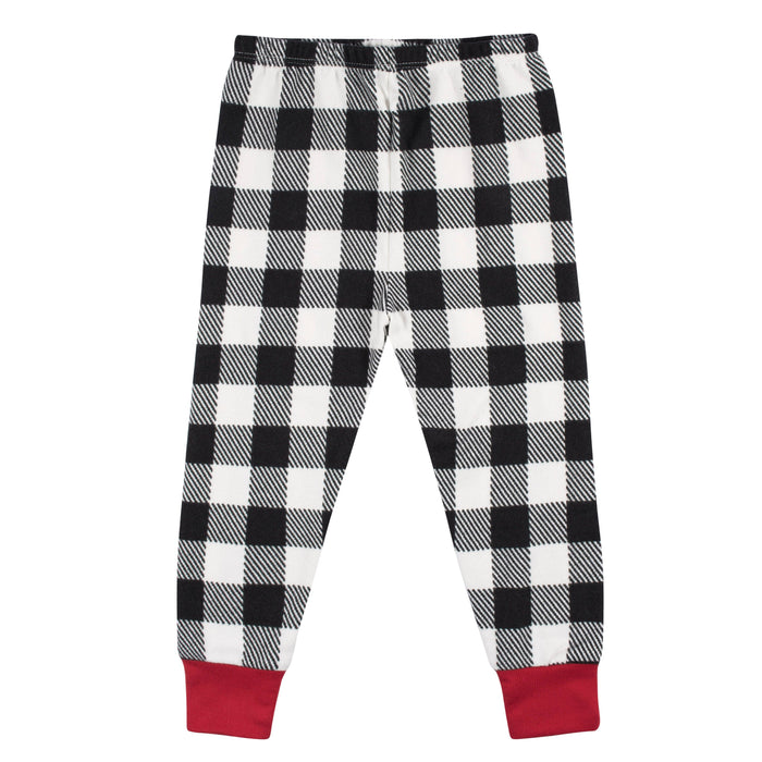 2-Piece Infant and Toddler Neutral Buffalo Plaid Snug Fit Pajama Set