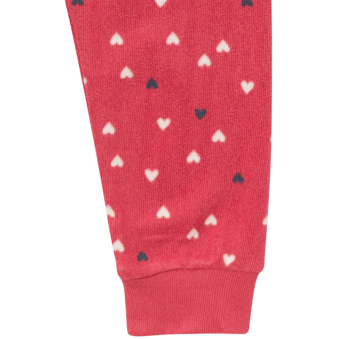 2-Piece Infant and Toddler Girls Red Hearts Tight Fitting Pajamas Set