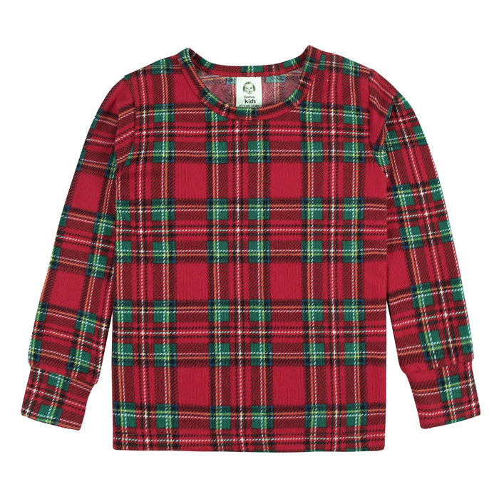 2-Piece Infant and Toddler Neutral Stewart Plaid Snug Fit Pajama Set