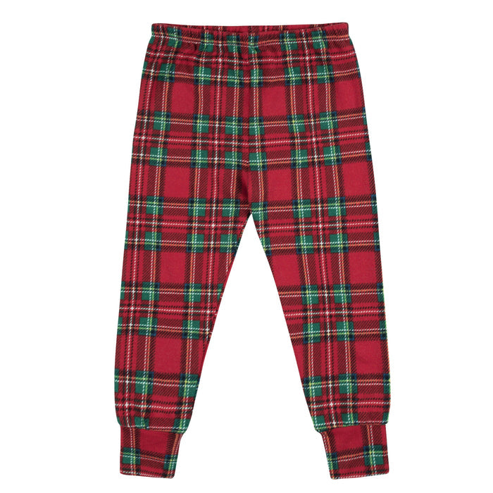 2-Piece Infant and Toddler Neutral Stewart Plaid Snug Fit Pajama Set