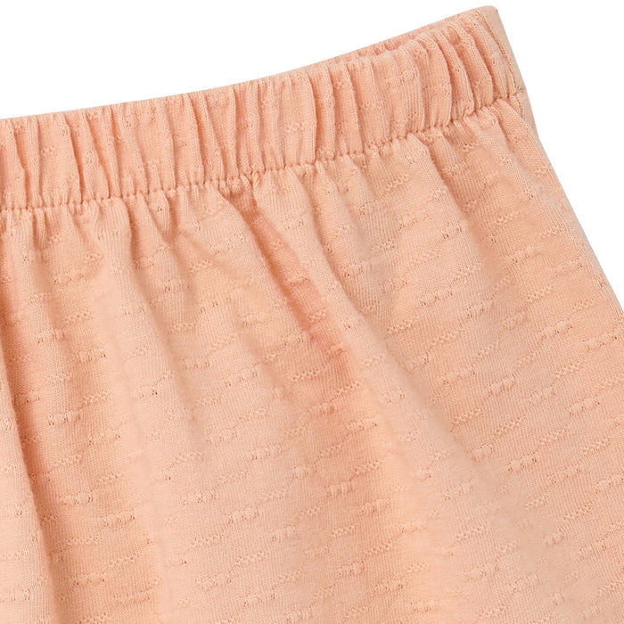 2-Piece Girls Apricot Cream Dusty Rose Eyelet Top and Shorts outfits modern moments™ by Gerber®