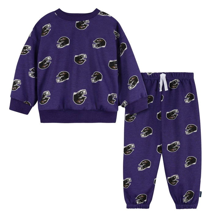 2-Piece Infant & Toddler Neutral Baltimore Ravens Sweatshirt and Pant Set Outfits & Sets NFL