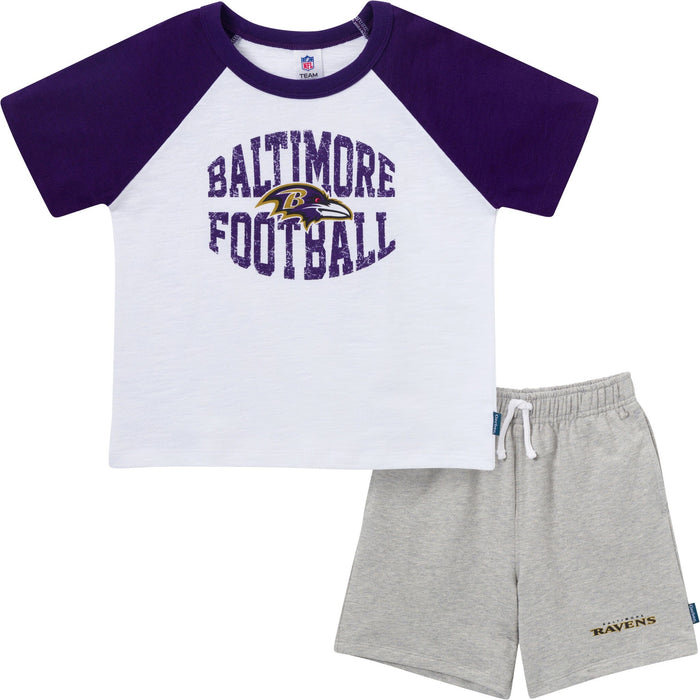 2-Piece Infant & Toddler Boys Baltimore Ravens T-Shirt and Shorts Set Outfits & Sets NFL
