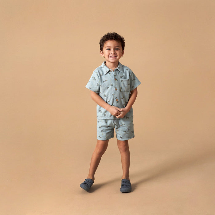2-Piece Infant & Toddler Boys Blue Resort Shirt and Shorts Set outfits Modern Moments™ by Gerber®