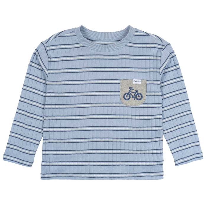 2-Piece Infant & Toddler Boys Blue Stripe Top & Jogger Set outfits Gerber®