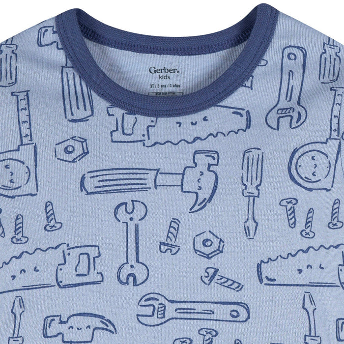 2-Piece Infant & Toddler Boys Blue Tools Cotton Pajama Set sleepwear Gerber®