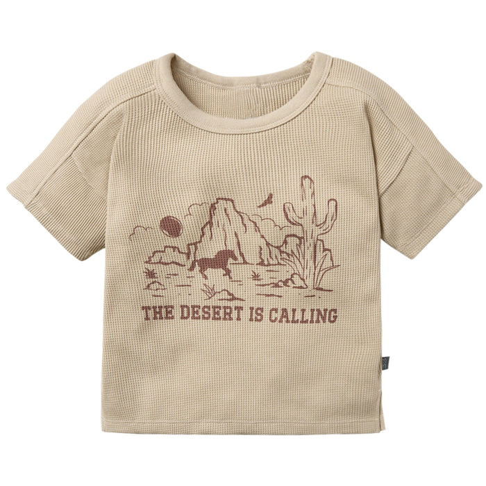 2-Pack Infant & Toddler Boys Light Tan Box Shirt & Brown Harem Shorts Bundle outfits Gerber Childrenswear