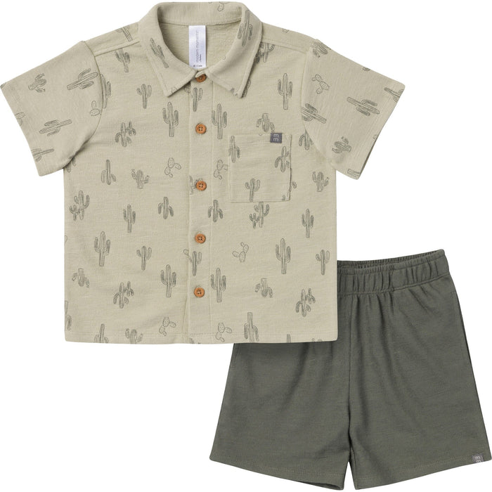 2-Piece Infant & Toddler Boys Green Resort Shirt and Shorts Set outfits Modern Moments™ by Gerber®