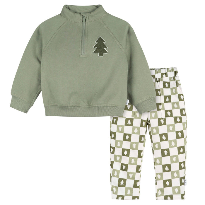 2-Piece Infant & Toddler Boys Oil Green Fleece Top and Pants Outfits & Sets Gerber®