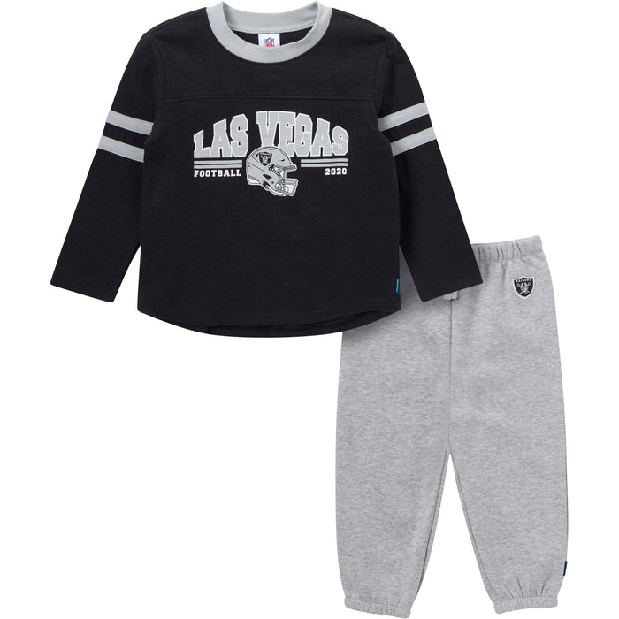 2-Piece Infant & Toddler Boys Las Vegas Raiders Shirt and Sweatpant Set Outfits & Sets NFL