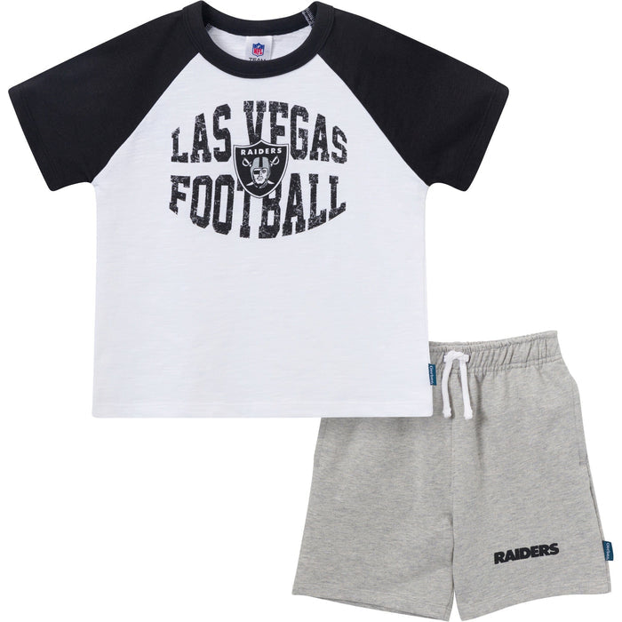 2-Piece Infant & Toddler Boys Las Vegas Raiders T-Shirt and Shorts Set Outfits & Sets NFL
