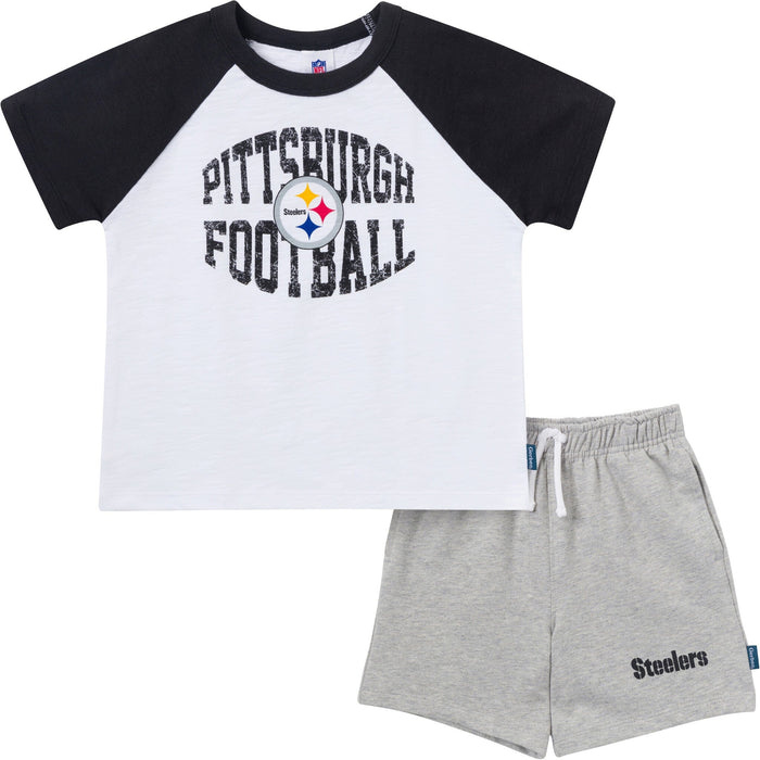2-Piece Infant & Toddler Boys Pittsburgh Steelers T-Shirt and Shorts Set Outfits & Sets NFL