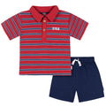 2-Piece Infant & Toddler Boys Brown & Blue Polo Shirt and Shorts Set Outfits & Sets Gerber®